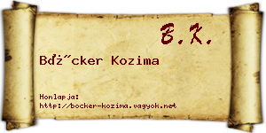Böcker Kozima névjegykártya